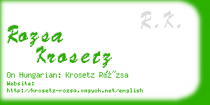 rozsa krosetz business card